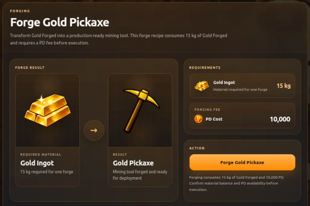 Forge workshop used for processing and crafting in PVERSE